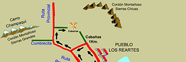 Mapa gráfico de ubicación de Cabañas Dolce Vita